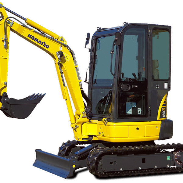 Mini-Pelle Komatsu PC26MR-3 (2013), 4 132 heures, 2.8 tonnes - occasion